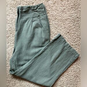 Ci Sono linen/rayon cool cropped trousers with darts not pleats fitted waist